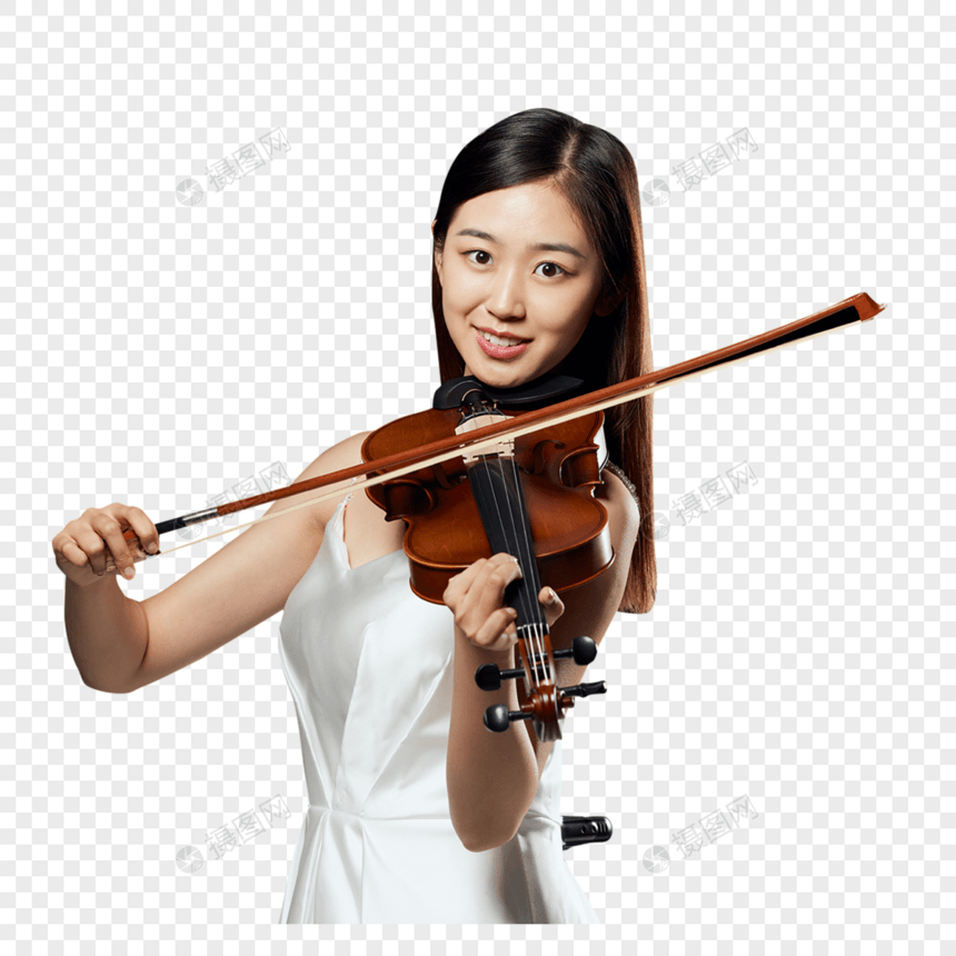 拉小提琴的优雅女性形象图片