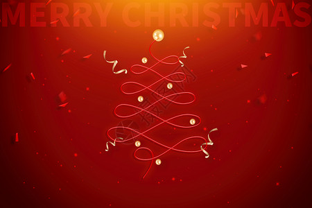 圣诞新年快乐圣诞节红色创意圣诞树设计图片