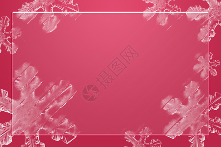 映霜红流行色创意透明雪花背景设计图片