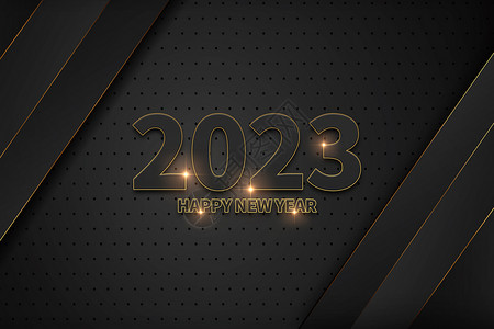 2023天籁黑色兔年创意黑金2023设计图片
