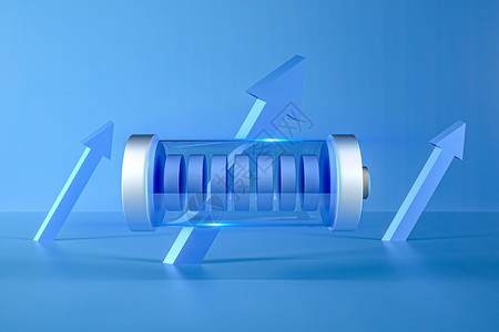 蓝色循环箭头新能源电池概念设计图片