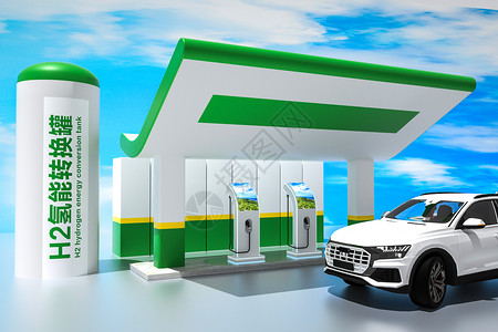 清洁燃料新能源氢能充电设计图片