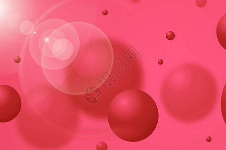 红色几何球体胭脂虫红几何背景设计图片