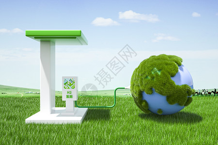 3D新能源地球创意场景背景图片