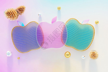 水果色加素材blender圣诞抽象苹果场景设计图片
