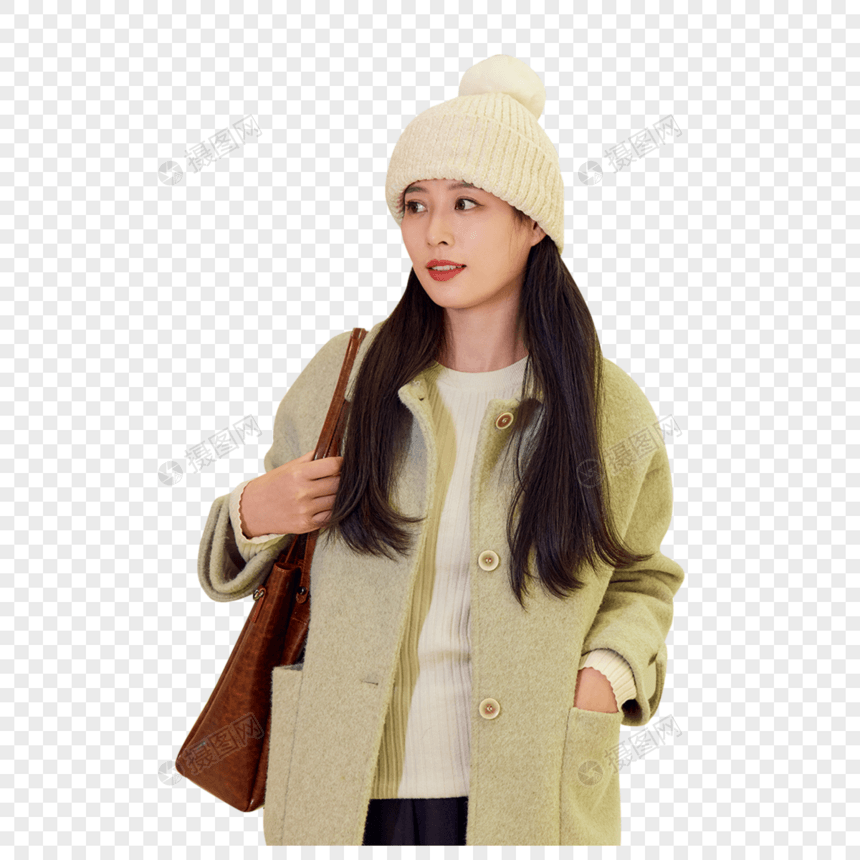 冬季女性线下商场逛街图片