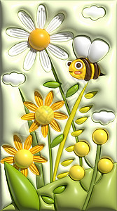 春天可爱小清新植物ai矢量膨胀风插画高清图片