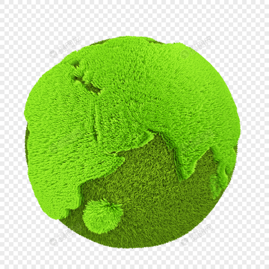 3D立体绿色环保地球主题模型元素图片