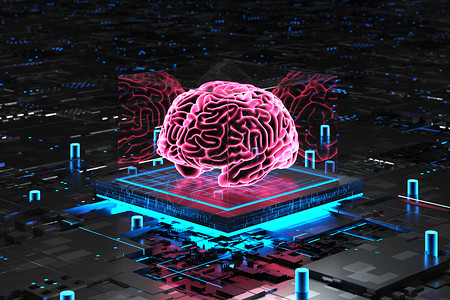 科技大脑芯片背景图片