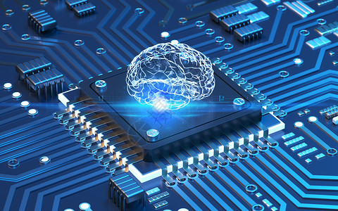 科技大脑芯片背景背景图片