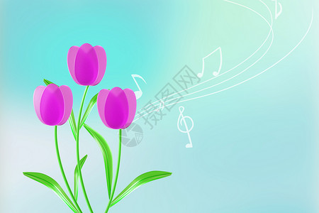 紫色郁金香花朵创意弥散花朵背景设计图片
