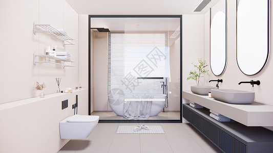 浴室洗漱台现代卫生间场景设计图片