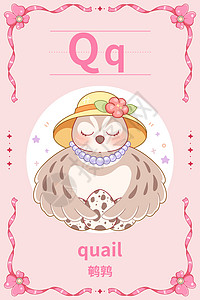 Q60q英文字母早教卡片插画