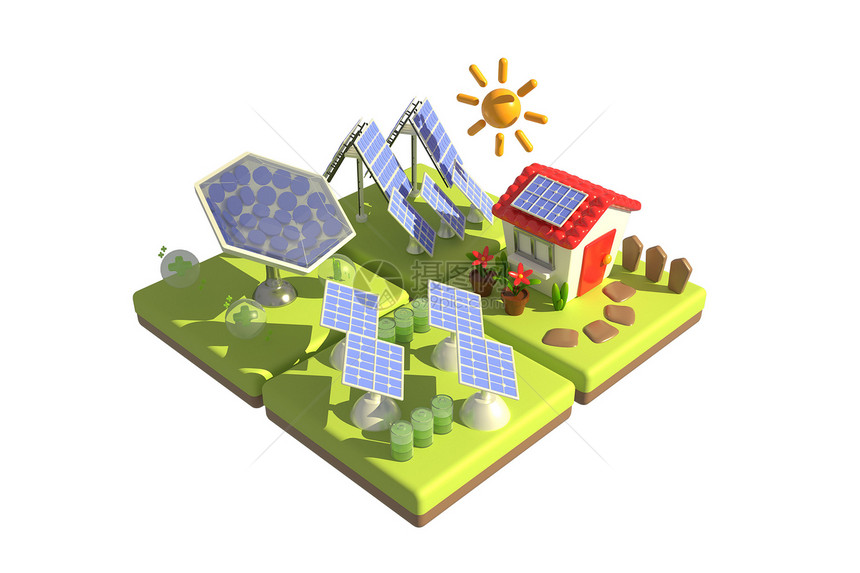新能源小场景太阳能光伏图片