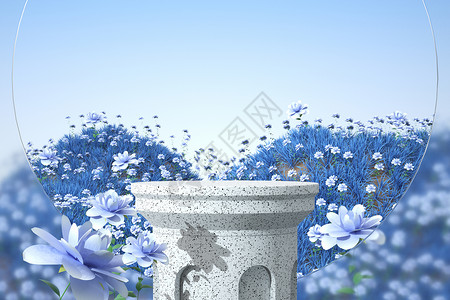 女神节活动春季花朵展台设计图片