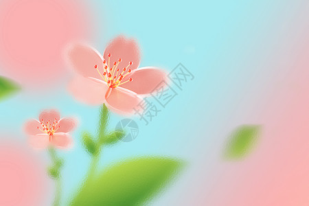 浪漫粉色花朵春天玻璃渐变背景设计图片