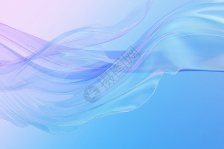 蓝色透明烟雾blender抽象几何玻璃场景设计图片