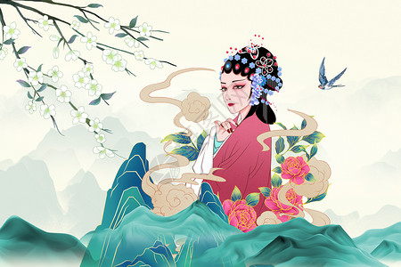 国潮女神节背景图片