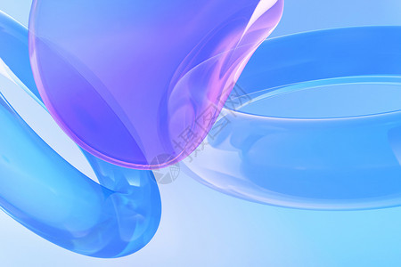 透明碗blender抽象几何玻璃透明彩色场景设计图片