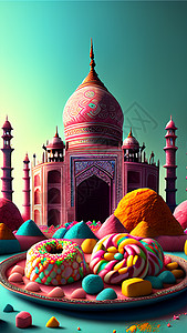 粉色糖果城堡背景图片