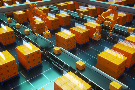 大积木3D物流仓储运输场景设计图片