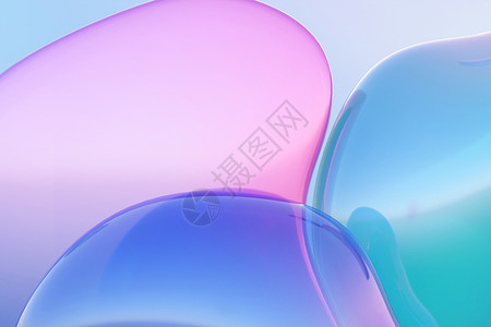 彩色透明气球blender抽象几何玻璃场景设计图片