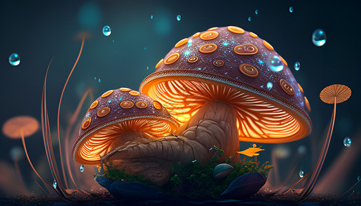 蘑菇绚丽背景图片