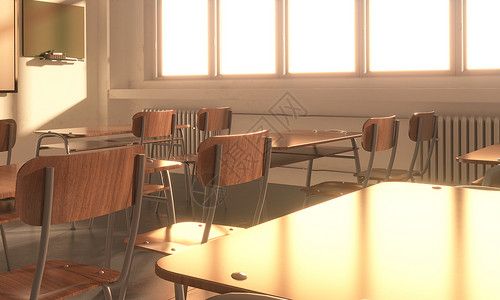 毕业季学校黑板3D教室场景设计图片