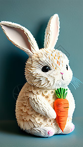 剪纸风十二生肖兔背景图片
