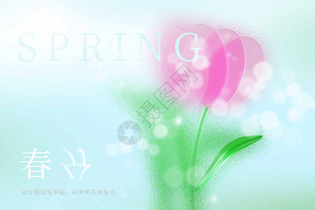 花朵图素材创意玻璃弥散春分背景设计图片