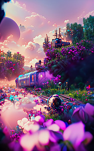 列车浪漫背景图片