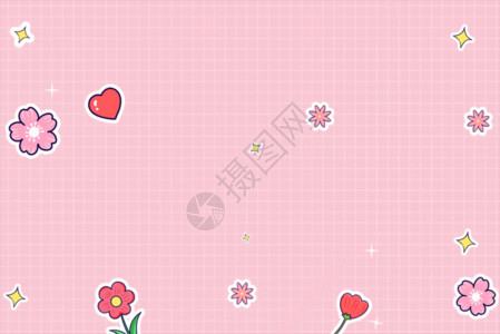 粉红色风雨花可爱手势减肥运动插画GIF高清图片