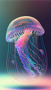 彩色水母背景图片