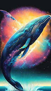 彩色座头鲸背景图片