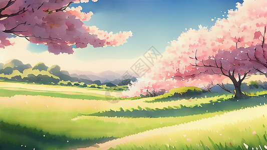 春季樱花树景色图片