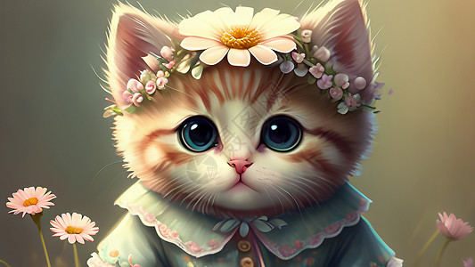 可爱小猫咪背景图片