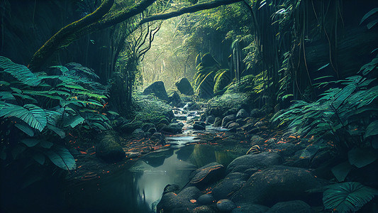 热带雨林环境背景图片