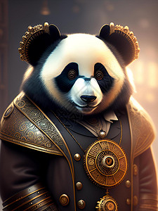 蒸汽朋克熊猫背景图片