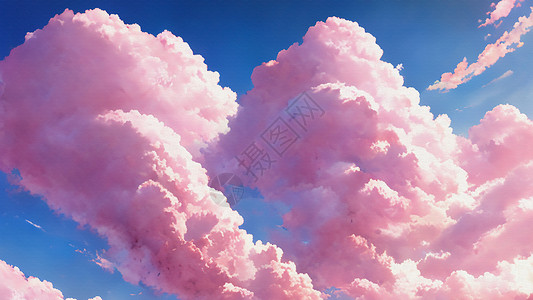 唯美粉色云朵背景图片