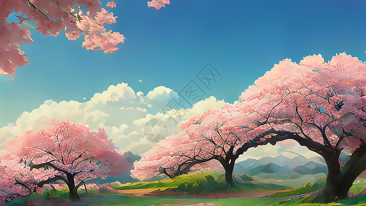 樱花树风景背景图片