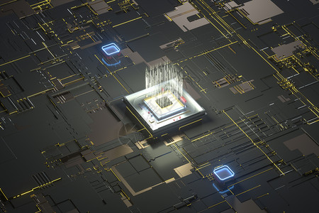 电子版机械科技芯片3D元素设计图片