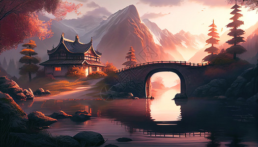 中式CG风景图片