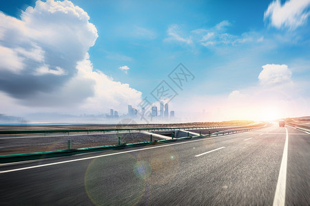 交通检查大气唯美创意道路设计图片