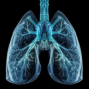 蓝色血管的肺背景图片