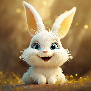 拟人小动物可爱小兔子插画