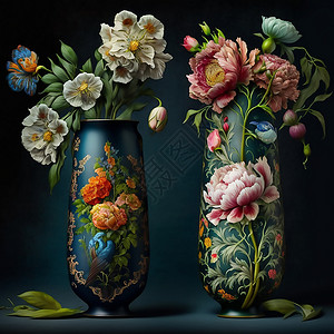 花瓶手绘背景图片
