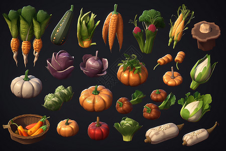 卡通蔬菜南瓜非常规高清图片