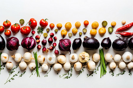 排列整齐的蔬菜图片
