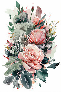 玫瑰保湿喷雾花朵元素插画