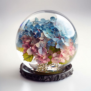 水晶球里的花束图片